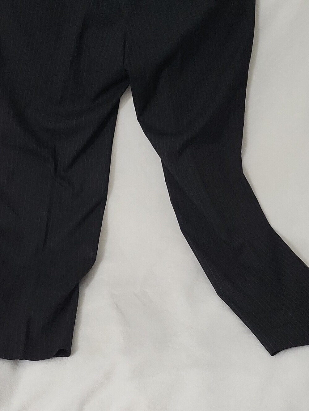 Michael Kors Men's Black Pinstripe Dress Pants 34W x 30L Flat Front - Picture 3 of 16